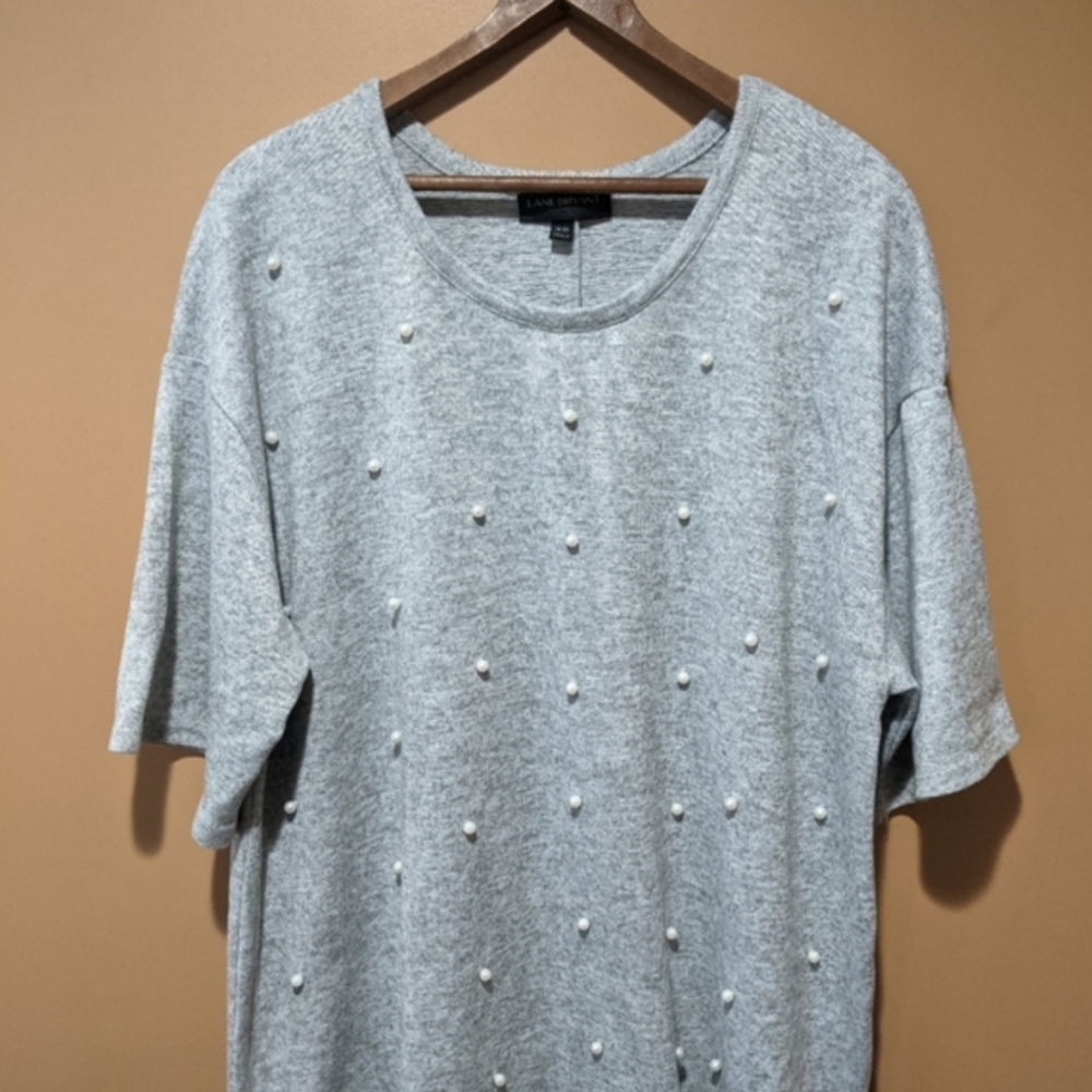Lane Bryant pearl accent short sleeve sweater